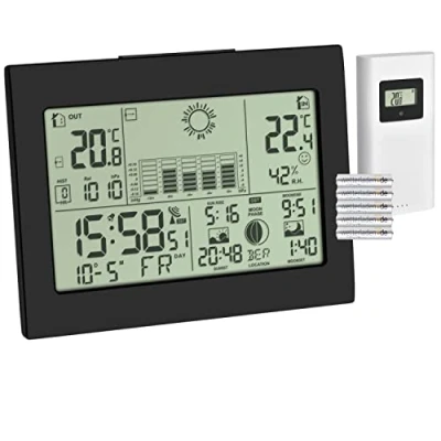 Immagine di TFA Dostmann Stazione meteo radio Horizon 35.1155.01 con sensore esterno, previsioni meteo, orologio radio, batterie