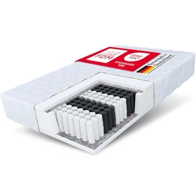 Immagine di Materasso FDM Medic MAX 100x200 a molle insacchettate 7 zone differenziate adatto chi soffre di allergie Altezza 23 cm Rigidità H3 Schiuma poliuretanica Oeko Tex Rivestimento sfoderabile e lavabile
