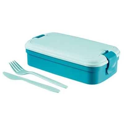 Immagine di Curver Scatola Pranzo Lunch &amp; Go con Posate 23,5x13,5x6,3cm Blu, 23.5 x 13.5 6.3 cm