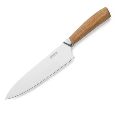 Immagine di Kuppels Coltello da cucina in legno, lunghezza lama 19 cm, estremamente affilato e tagliente, con manico legno di acacia, antiruggine lucidato, professionale
