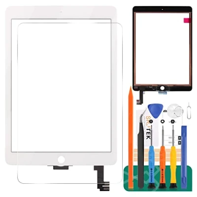 Immagine di Per Ipad 6 Air 2 A1566 A1567 Touch Screen Sostituzione Digitizer Glass Assembly Kit Pellicola Temperata, colla e strumenti, Non Schermo LCD (Bianco)