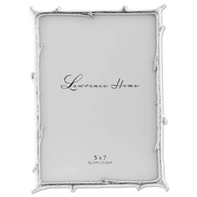 Immagine di Lawrence Frames 5x7 Silver Metal Picture Frame with Natural Branch Design Cornice portafoto