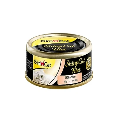 Immagine di GimCat ShinyCat filetto di pollo, Mangime per gatti con succulento senza aggiunta zuccheri adulti, 48 scatolette, x 70 g