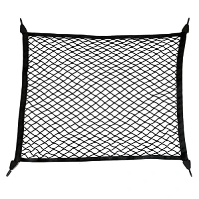 Immagine di WUERKIYA Rete Bagagliaio, Auto Portabagagli Organizer Eelastica Nylon 70x70cm Reti Fisso Bagagli con 4 Ganci, per Tutti i Tipi di Auto, Il Bordo Elastico Tiene Carichi più Saldamente