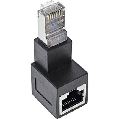 Immagine di InLine® Adattatore RJ45 cat. 6A, connettore maschio/femmina, 90 verso il basso