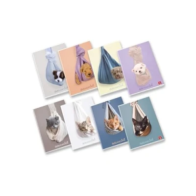Immagine di Pigna, Maxi Quaderno Dolci Cuccioli, f.to A4 21x29,7 cm., pagine 80 + risguardo, carta g/m², interno 0B, Righe per Terza Elementare, Copertine Assortite, 10 pezzi