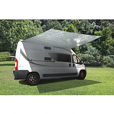 Immagine di Brunner Deflector Square Tendalino Protezione dal Sole, Parasole per Caravan, Roulotte, Camper, Furgoni, Minibus e Van, Accessori di Fissaggio 2 Pali Inclusi, 360 x cm