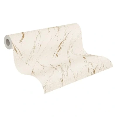 Immagine di A.S. Création Carta da parati effetto marmo beige oro metallizzato Casual Living 393364 in tessuto non di alta qualità per camera letto, 10,05 m x 0,53 m, made