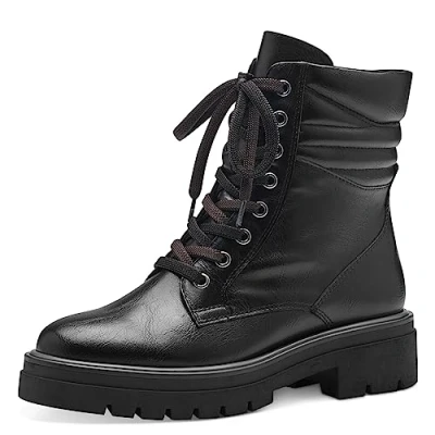 Immagine di MARCO TOZZI Stivaletti Donna con Lacci in Pelle Sintetica Zeppa, Black, 40 EU