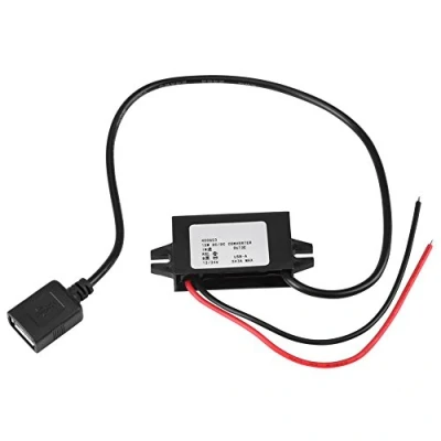 Immagine di Wytino Convertitore, DC Step Down Adapter 12V / 24V to USB 5V 3A Convertitore Cavo regolatore