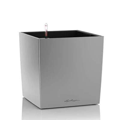 Immagine di LECHUZA CUBE Premium 30 argento metallizzato 16468