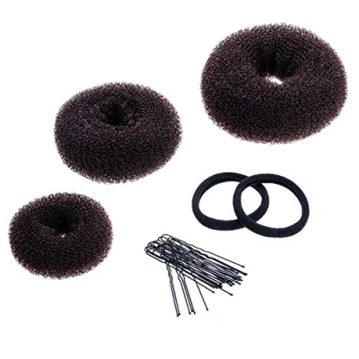 Immagine di 3 Pezzi Set di Chignon Crocchia Ciambella Panino Anello Stile per Capelli Include Grandi, Medie e Piccole (Marrone)