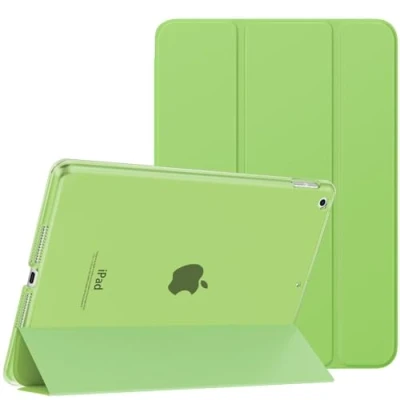 Immagine di MoKo Cover per Nuovo iPad 9 2021 / 8 2020 7 2019, 10.2 Case Ultra Sottile Leggero Custodia in Tri fold Auto Sveglia/Sonno con Retro Semi trasparente Rigido, Verde Intenso