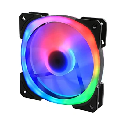 Immagine di GELID SOLUTIONS Lyra Ventola ARGB Illuminazione a Doppio Anello 24 LED Doppi Cuscinetti Sfera IC Driver Motore 140x140x25 Nero