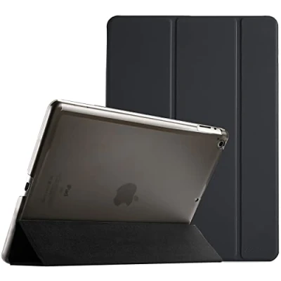 Immagine di Smart Cover per iPad 2 3 4 ProCase Custodia Ultra Sottile Leggero, Support Auto Sveglia/Sonno,con Retro Smerigliato Semi trasparente 2/iPad /iPad (Vecchio modello) Nero