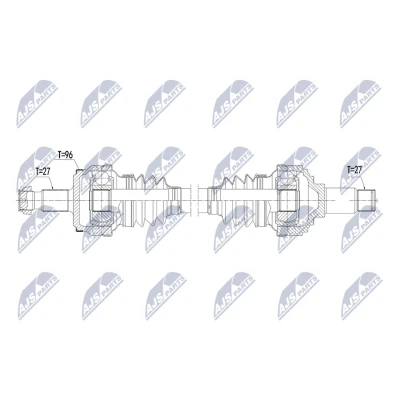 Immagine di NTY NPW ME 211 Albero motore / Semiasse Assale posteriore Sx, Dx 782mm Cambio manuale, Trasmissione automatica