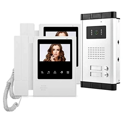 Immagine di HFeng 4.3 &quot;Videocitofono con Campanello Video a Colori 2 Monitor + 700TVL IR COMS Telecamera da Esterno Visione Notturna per Appartamenti/Famiglie