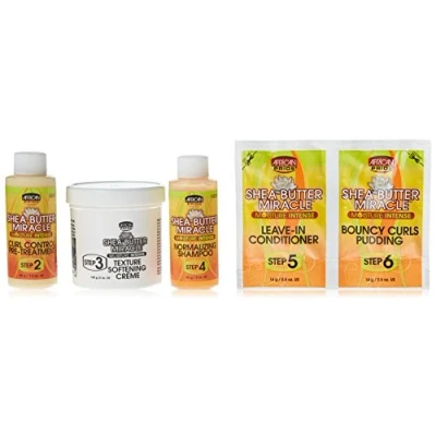 Immagine di African Pride Shea Butter Miracle texture Softening distensione sistema kit