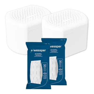 Immagine di Wessper WES101 2 deumidificatori con sacchetto di ricarica in granuli, deumidificatore per ambienti, ricaricabile, riduce muffe e odori (bianco)