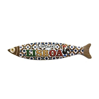Immagine di Calamita da frigorifero in 3D con sardina di Lisbona, Portogallo, idea regalo per la casa e cucina, collezione magneti