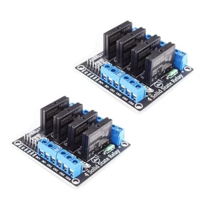Immagine di 2 moduli di Relay a 4 canali 5 V DC Solid State compatibile con Arduino e Raspberry Pi, Low Level Trigger Power Switch Board