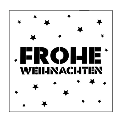 Immagine di Iris Ohyama Stencil di Vaessen, Frohe Weihnachten o Buon Natale, per Aggiungere Design Colorati e Texture ai Vostri Progetti Creativi con la Carta, Bianco, 15 x cm