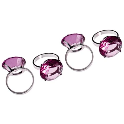 Immagine di Premier Housewares 1403759 Set da 4 Portatovaglioli Diamante, Viola e Finitura Cromata