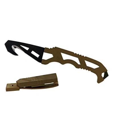 Immagine di Tagliacinture Gerber, Coltello Crisis Hook Tan499, con Rompivetro e Chiave a Cilindro Per L&#039;Ossigeno, Lunghezza Lama: 7,4 Cm, Marrone Coyote, 30 000590