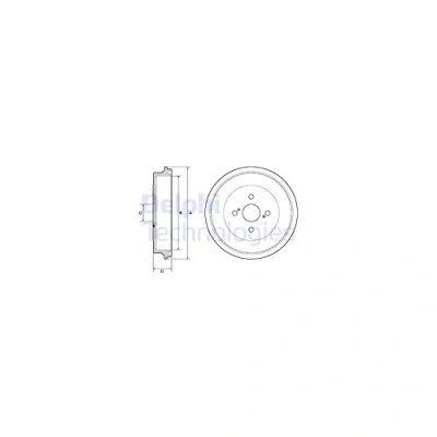 Immagine di DELPHI BF560 Freni a Tamburo senza anello sensore ABS, cuscinetto ruota, supporto 284