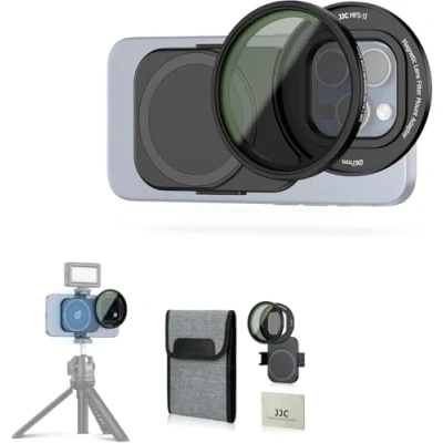 Immagine di JJC Adattatore magnetico per Filtro telefonico da 67 mm con variabile ND2 128 (7 piedi) iPhone 14 15 16 Pro Plus Series Max ND a densità neutra