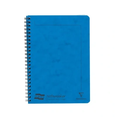 Immagine di Clairefontaine Europa Notemaker 4855Z Taccuino con rilegatura laterale (120 pagine), formato A5, carta pergamena spazzolata 90 g/m², fogli microperforati, righe a righe, blu