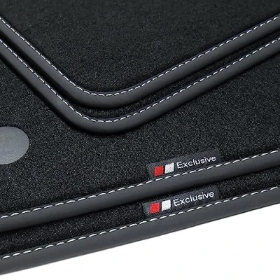 Immagine di tuning art BEF967 Exclusive Line Tappetini per Mercedes Classe E W213/ S213 2016 , Cucitura:Argento. Deluxe Velour