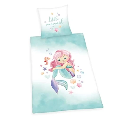 Immagine di Herding Set di Biancheria da Letto Young Collection, Sirena, Federa 70 x 90 cm, Copripiumino 140 200 Con Cerniera Scorrevole Qualità, Cotone
