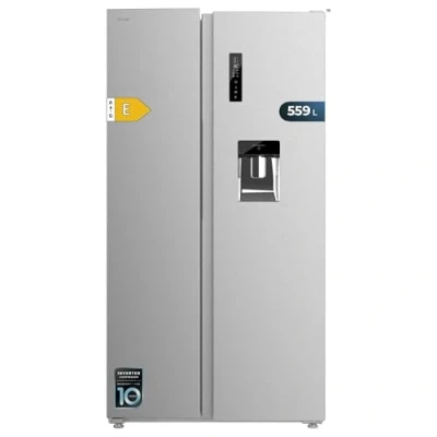 Immagine di Cecotec Bolero CoolMarket SBS 562 Inox E, Frigorifero americano da 559 litri, L, 177 cm x 90 cm, classe sistema Multi Air Flow, Total No Frost, motore inverter plus