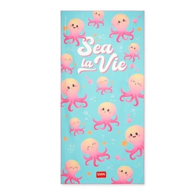 Immagine di Legami Telo Mare Leggero, in Microfibra, Salvietta da Spiaggia Compatta, Antisabbia, Asciugatura Rapida, Ultra Assorbente, Asciugamano Salvaspazio, 85 x 180 cm, Octopus