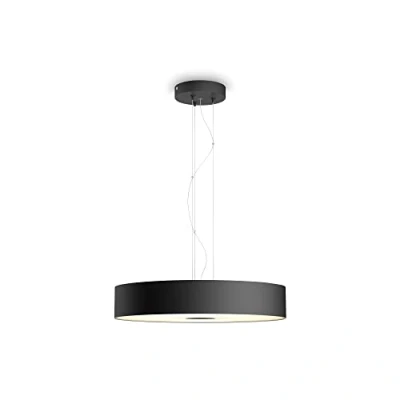 Immagine di Philips Hue White Ambiance Fair, Lampadario Smart, Dimmerabile, con Bluetooth, LED Integrato, 25W, Telecomando Dimmer Switch Incluso, Nero
