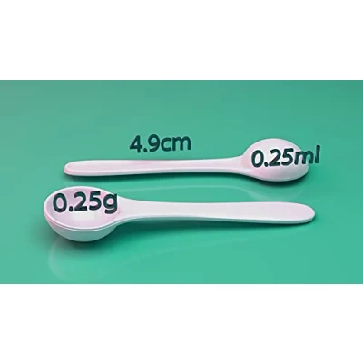 Immagine di NPOW cucchiaio dosatore, dosatore per medicine, misurino piccolo, misura da 0,25 ml, mini cucchiaio, in plastica,