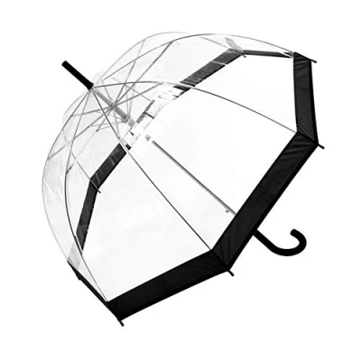 Immagine di Smati Parapluie cloche transparent automatique Bordure noire Ombrello classico, 90 cm, Nero (Noir)