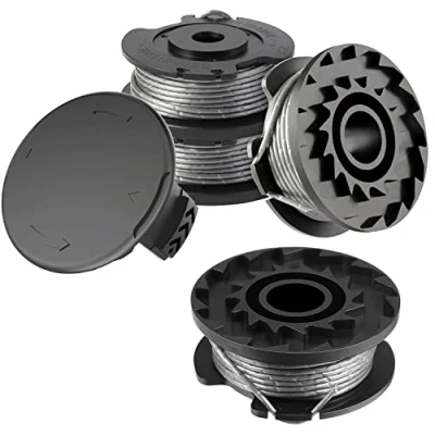 Immagine di Bobina a Filo per Tagliabordi,4 Pezzi Φ1,65mm 4,9m F016800569 F016800385 di Ricambio + F016F04557 Copertura,Bobine Bosch Art 23 SL 26 Decespugliatore