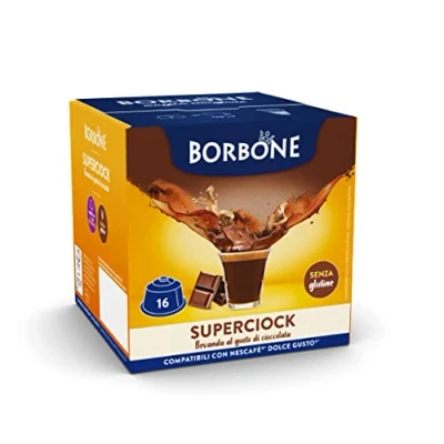 Immagine di Caffè Borbone SuperCiock Bevanda al gusto di cioccolata 64 capsule (4 confezioni da 16) Compatibili con le Macchine Nescafè* Dolce Gusto*