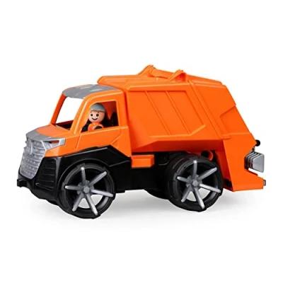 Immagine di Lena 04514 TRUXX² camion della spazzatura con bidone spazzatura, veicolo commerciale, circa 30 cm, robusta auto e personaggio completamente mobile, per bambini dai 2