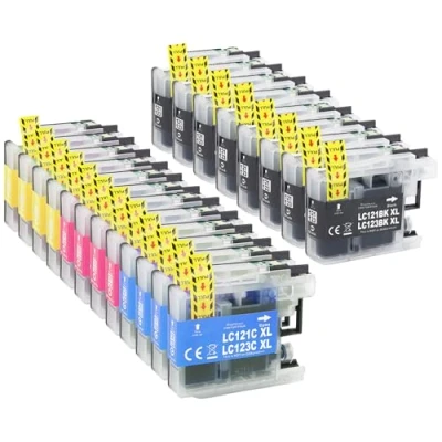 Immagine di LC123 Cartucce compatibili per Brother XL 123 LC MFC J470DW J6520DW J4410DW J4510DW J4610DW J4710DW J650DW J6720DW J870DW DCP J4110DW(20 Pack)