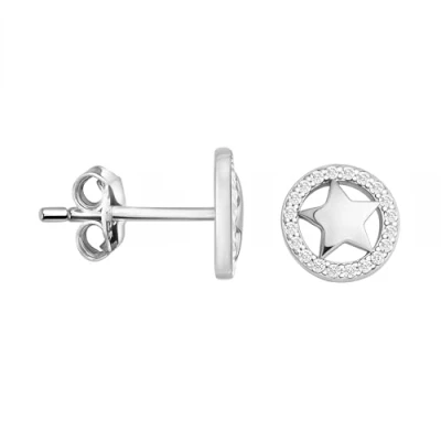 Immagine di SOFIA MILANI Orecchini da Donna in Argento 925 con Pietra Zircone a Perno Stella 20089