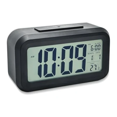 Immagine di Gentpovth Sveglia Digitale da Comodino, Intelligente con Temperatura Data Snooze, Orologio a batteria display LED, Sveglie Viaggio, per Adulti, Anziani, Adolescente(Nero)