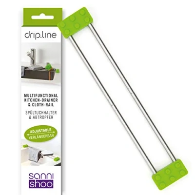 Immagine di Sanni Shoo drip.line Scolapiatti in Acciaio Inox Multifunzionale e Estensibile Pieghevole, Salvaspazio, Resistenti al Calore da Appoggio Organizer/Accessori/Oggetti/Supporti Cucina
