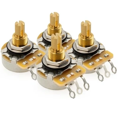 Immagine di CTS 450G A500K Potenziometro Ottone Standard Split Shaft 3/8 Pollice 10% Audio Taper Pots per Chitarra Elettrica Basso(Set di 4)