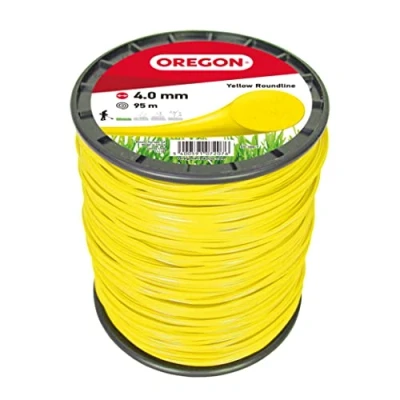 Immagine di Oregon Filo da Taglio Tondo Giallo per Decespugliatori e Tagliaerba, in Nylon Professionale, Adatto alla Maggior Parte dei Decespugliatori, 4,0 mm x 95 m (69 388 Y)