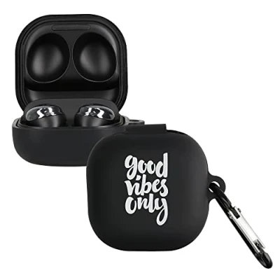 Immagine di kwmobile Custodia per Samsung Galaxy Buds 2 Pro/Buds / Live Cover Protezione Resistente Auricolari Wireless in Silicone Antigraffio Good Vibes