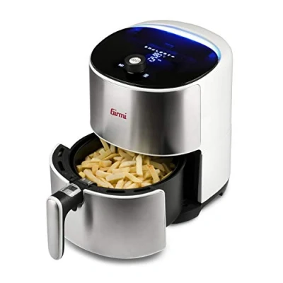 Immagine di Girmi FG95 Friggitrice ad Aria &quot;EcoFrit&quot; 3,2 Litri. Contenitore e cestello antiaderenti. 8 programmi, 1500W, Bianco / Acciaio