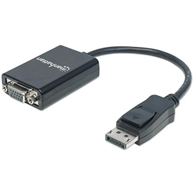 Immagine di Manhattan 151962 DisplayPort / VGA Adattatore [1x Spina 1x Presa VGA] Nero Certificato UL 15.00 cm